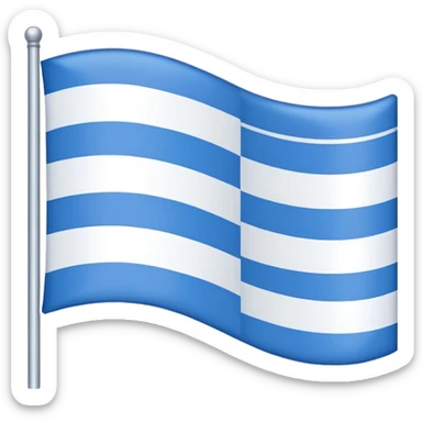 emoji Flag with 3 simple  horizontal lines: white, blue, white, equal one to another sticker