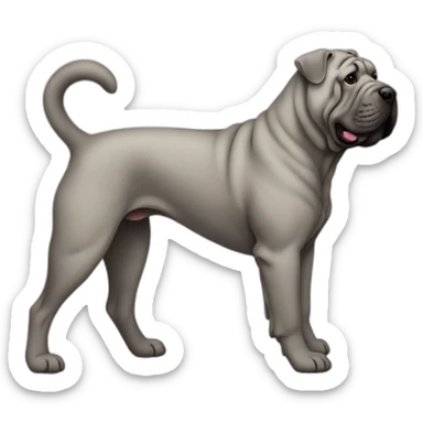 Dog gray shar-pei full-height sticker