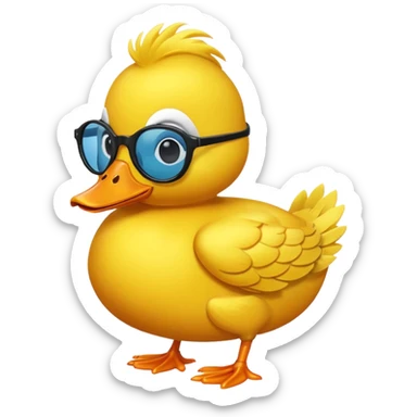 dame un pato amarillo con lentes oscuros sticker