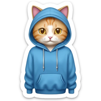 Cat with a hoodie sticker