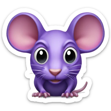 Purple Three Eyed Rat With Two Short Horns sticker