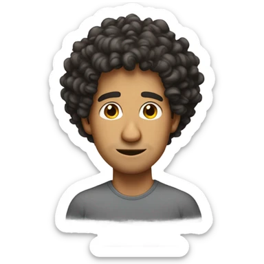 hispanic guy with curly hair and a big nose sticker