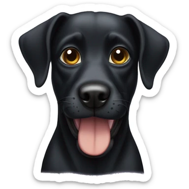 Black dog with ears like dobbie sticker