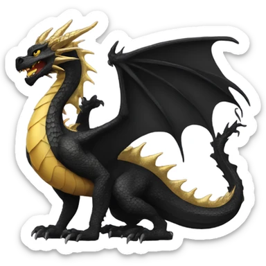Black dragon with a gold dragon sticker