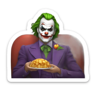 Le Joker en train de dormir et de manger une pomme sticker