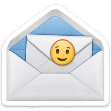 an envelope with multiple papers inside sticker