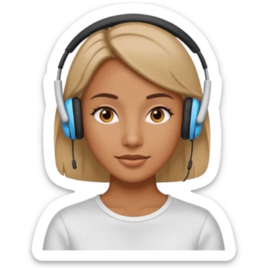 woman with ear buds sticker