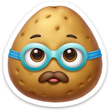 Sleepy potato with eye mask sticker