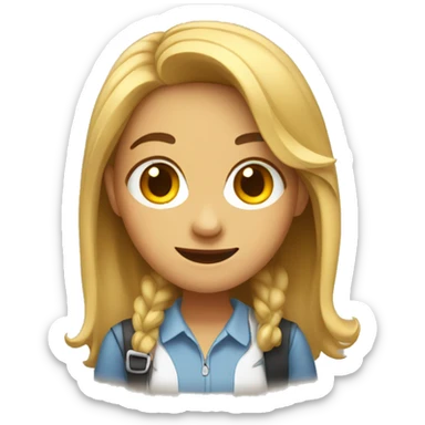 Relieved college girl  sticker