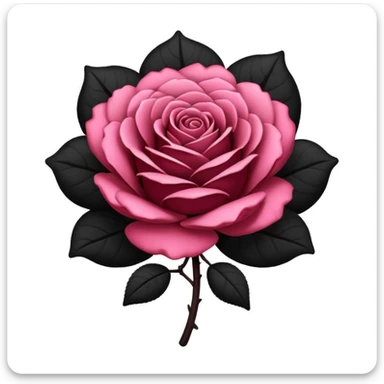 Rosa o flor negra sticker