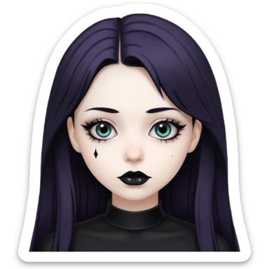 Goth girl with managa sticker