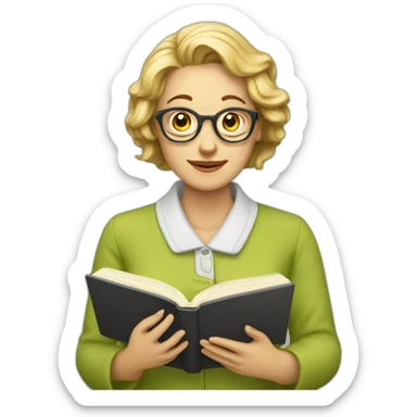 Frau mit buch sticker