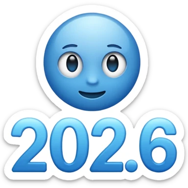 " 2026" text blue  sticker