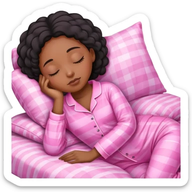 Black Hijabi sleeping in pink pyjamas sticker