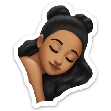 Ariana Grande sleeping with black hair sticker