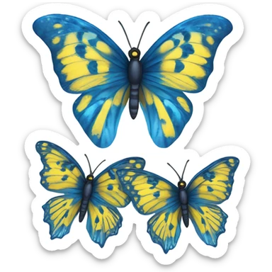 Blue butterfly and yellow butterfly  sticker