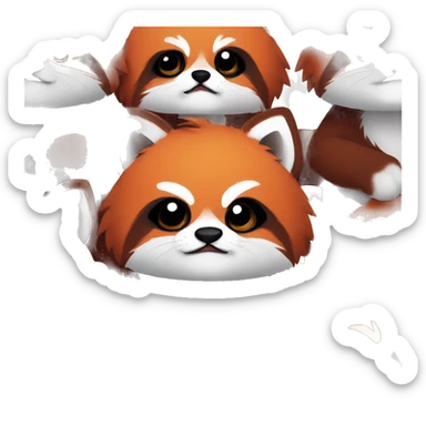 Red panda clenches his fist and is angry sticker
