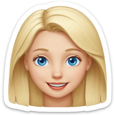 blonde girl with blue eyes winking sticker