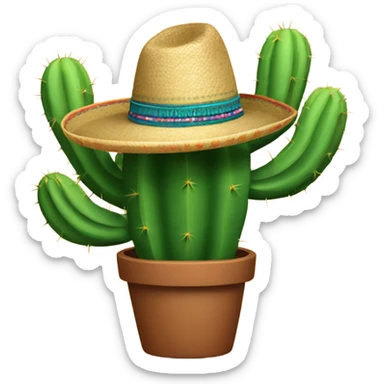 Cactus with sombrero legally crossing border sticker