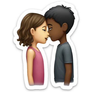 kiss between boy and girl sticker