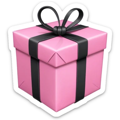 Pink Gift wrapped with black rope sticker