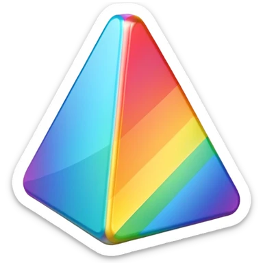 A 3d, not to detailed rainbow prismatic triangular prism. sticker