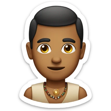 Indian with a unibrow and a dot in the middle of the head sticker