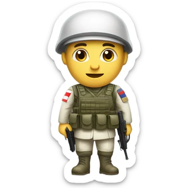 super realistic white soldier with russian flag sticker
