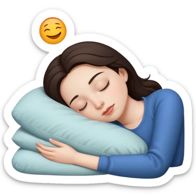 Brunette girl sleeping sticker