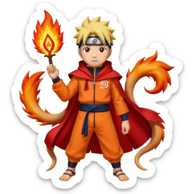 Naruto onde pose kurama 4 tails sticker