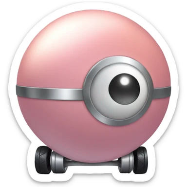 Metal Kirby ball with wheels sticker