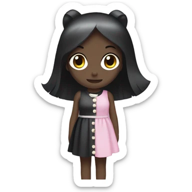girl with straight hair and kuromi dress sticker