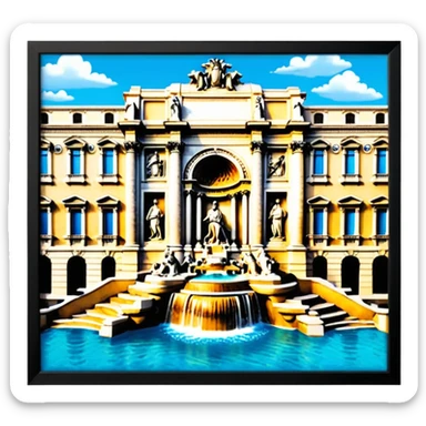 trevi fountain view from up above
no square style no frame png style  sticker