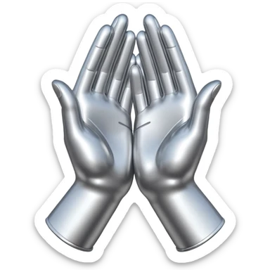 praying metallic hands, no gold sticker