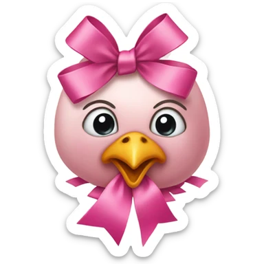 Grilled chicken with pink bow sticker