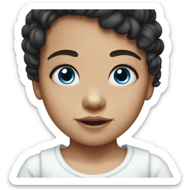 newborn daughter with dark hair and blue eyes sticker