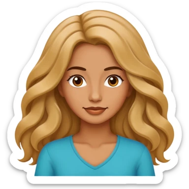 digital nomads long wave hair woman  sticker