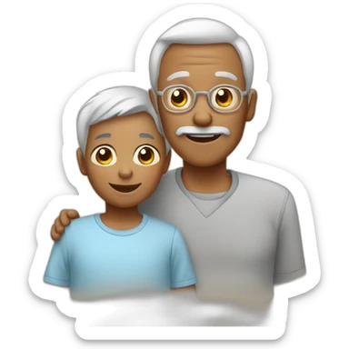 Grandparents and grandson sticker
