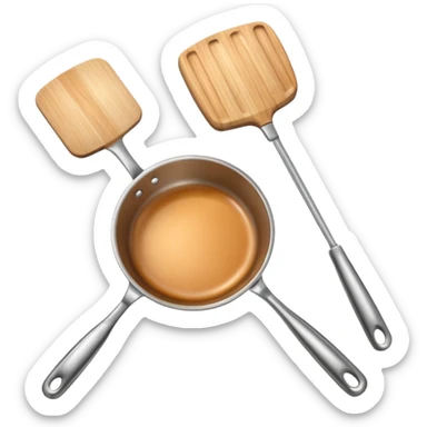 pan and spatula inside sticker