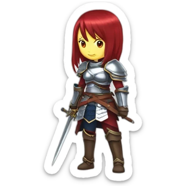 Erza scarlet en armure de armure sticker