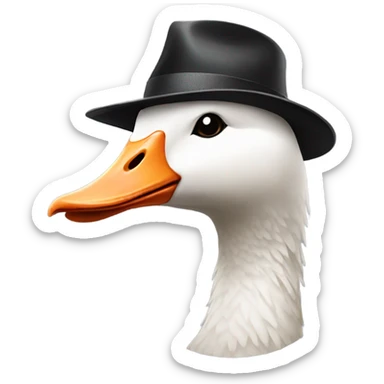 goose with a hat sticker