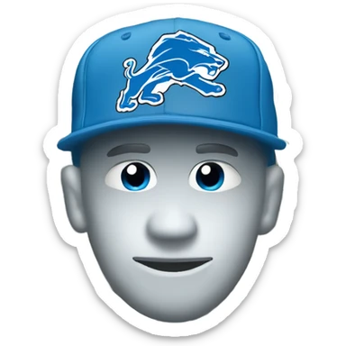 Dollar bill wearing a Detroit lions hat sticker