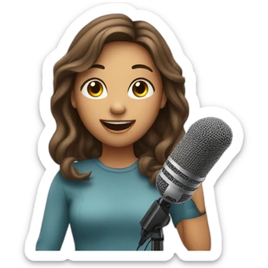 Singing girl in microphone sticker