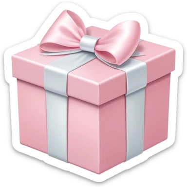 Pastel pink gift box with bow  sticker