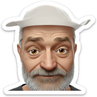 aged man with beard portrait sticker