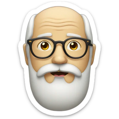 old man with glasses and a beard licking lips sticker