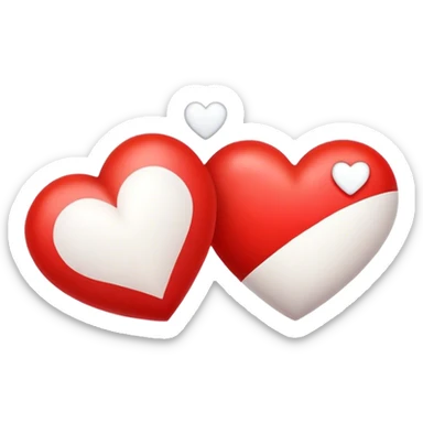 Make me emoji with a red heart and white hard with percentage that 
show 25% red heart and 75% white heart sticker