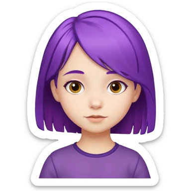 5 years old girl with purple hair sticker