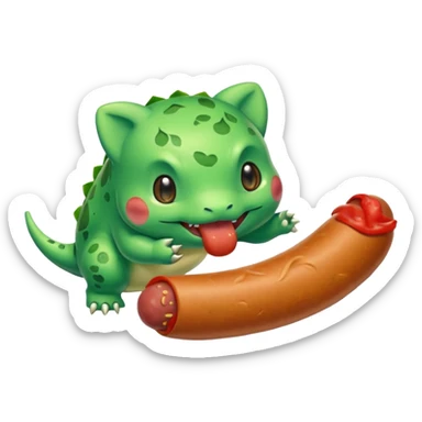 bulbasaur eating sausage sticker
