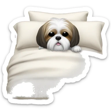 shih tzu sleep an bed sticker